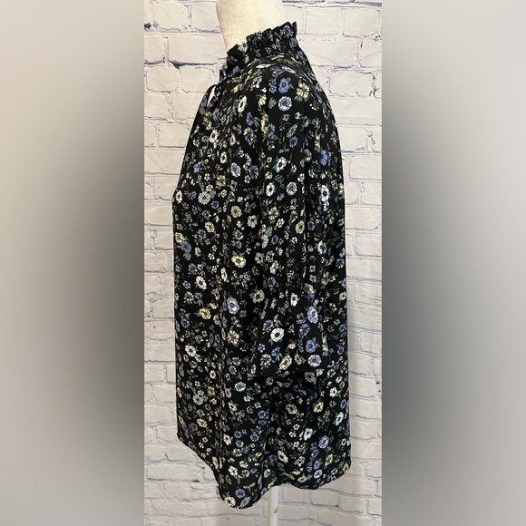 Uniqlo x Paul & Joe Floral Blouse with frill sleeves and ribbon neck tie - Small - Picture 4 of 8